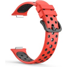 Smcase Huawei Watch Fit 2 Active Kordon Delikli Silikon Birebir Hs 19 Kırmızı