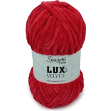 Spagetti Yarn Lux Velvet Kırmızı Kadife El Örgü Ipliği