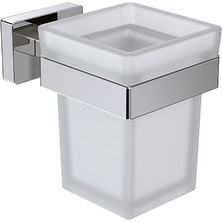 Line Bathroom Diş Fırçalık Buzlu Cam Krom