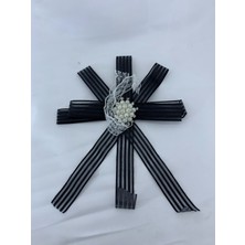 Sırmalı Çeyiz Damat Bohçaları Için Damat Bohça Çiçeği 5 Adet Boncuklu Siyah