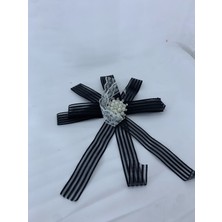 Sırmalı Çeyiz Damat Bohçaları Için Damat Bohça Çiçeği 5 Adet Boncuklu Siyah
