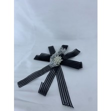 Sırmalı Çeyiz Damat Bohçaları Için Damat Bohça Çiçeği 5 Adet Boncuklu Siyah