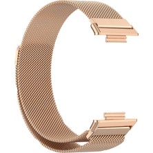 Dlrcase Huawei Watch Fit 2 Active Kordon Hasır Metal Örgülü Ayarlanabilir Bronz