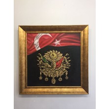 Asmin Sanat Evi Osmanlı Tuğrası Orijinal Yağlı Boya Tablo 70 x 70