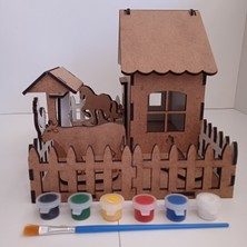 KarÇiAhşap Ahşap Boyanabilir Çiftlik Evi 3D Maket Yapboz