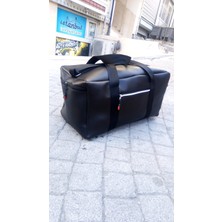 Nfy Style Nfystyle Büyük Boy Unisex El ve Omuz Askılı Seyahat Çantası El Valizi   Siyah  Suni Deri