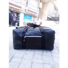 Nfy Style Nfystyle Büyük Boy Unisex El ve Omuz Askılı Seyahat Çantası El Valizi   Siyah  Suni Deri