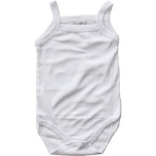 by BebekOdam Unisex Beyaz Ip Askılı Çıtçıtlı Badi Zıbın