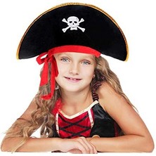 Colezium Kaptan Jack Kadife Çocuk Boy Korsan Şapkası (Clz)