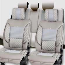 Ack Fiat Fiorino Lüks Deri Oto Koltuk Kılıfı Ön/arka Set Elit Gri