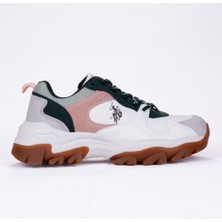 U.S. Polo Assn.  Tracky Beyaz Yeşil Günlük Kadın Spor Ayakkabı