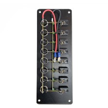 Sealux Marine 10 Anahtarlı Switch Yatay Panel 12-24v Sigorta Paneli