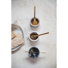 Warm Design 2'li Set Metal Bıçaklı Mermer Kase