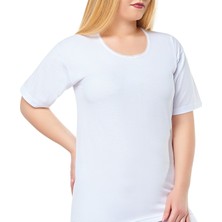 sipariskusu Kadın Kaşkorse Atlet 3 Anne Kollu Beyaz Nefes Alabilir Hafif Tasarım