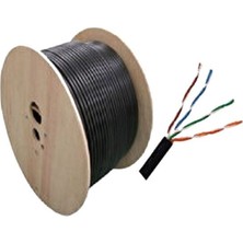 Versatile 305 Metre 23 Awg Dış Mekan 305M Outdoor Siyah Cat6 Kablo