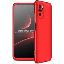 CoverZone Xiaomi Poco M5S ile Uyumlu Kılıf Soft Hard Koruma 3 Parça  Ays Kırmızı