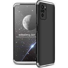 CoverZone Xiaomi Poco M5S ile Uyumlu Kılıf Soft Hard Koruma 3 Parça  Ays Siyah-Gri