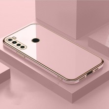 MTK Moveteck Xiaomi Redmi Note 8 Kılıf Kamera Korumalı Parlak Gold Kenarlı Yumuşak Renkli Silikon Kapak