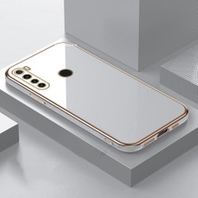 MTK Moveteck Xiaomi Redmi Note 8 Kılıf Kamera Korumalı Parlak Gold Kenarlı Yumuşak Renkli Silikon Kapak