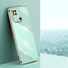 MTK Moveteck Xiaomi Redmi Poco C40 Kılıf Kamera Korumalı Parlak Gold Kenarlı Yumuşak Renkli Silikon