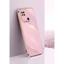 MTK Moveteck Xiaomi Redmi Poco C40 Kılıf Kamera Korumalı Parlak Gold Kenarlı Yumuşak Renkli Silikon