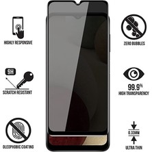 HANPORIUM Samsung Galaxy A02S Hayalet Ekran Koruyucu 6D Kırılmaz Cam - Gizlilik Korumalı - Ultra Darbe Emici Etkin Koruma - Ekranı Tam Kaplar