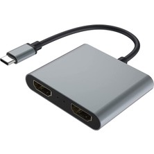 Alfais 5257 Type C HDMI 4K 60Hz Splitter Switch Ekran Monitör Çoğaltıcı Çoklayıcı