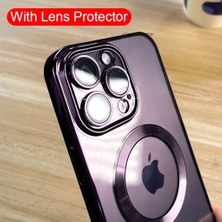 MTK Moveteck Apple iPhone 12 Uyumlu Kılıf Kamera Lens Üstü Kapalı Koruma Orta Logo Gösterir Arkası Şeffaf