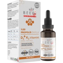 BEE'O  %30 Propolis Damla D3+K2 Vitamini Içeren Takviye Edici Gıda 20ml