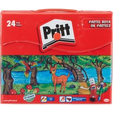 Pritt 24'lü Pastel Boya Çantalı 24 Adet Renkli Çocuklar İçin Eğlenceli Boya Seti