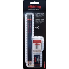 Rotring RO-2090068WK Sınav Seti - Sınav Kalemi, Silgi, Kalemtraş, Siyah