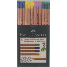 Faber-Castell 5244117912 Natural Silgili Kurşun Kalem, 12'li, Naturel Renk