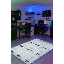 Homshtag Recoil Pamuklu Dokuma Tabanlı Yıkanabilir Kaymaz Gamer Halısı