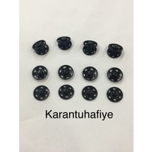 Karan Tuhafiye Çıtçıt Metal Siyah 1,5 cm 8 Li Set