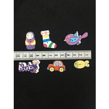 Karan Tuhafiye Bebek Düğmesi Karografi Süsleme Düğmesi 6 Lı Set