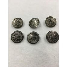 Karan Tuhafiye Trençkot ve Kaban Düğmesi Metal 6 Lı Set