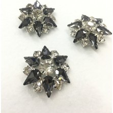 Karan Tuhafiye Taşlı Düğme Yıldız Model Füme Taşlı 3 Lü Set