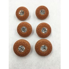 Karan Tuhafiye Taşlı Ceket ve Hırka Düğmesi Taba Rengi 6 Lı Set