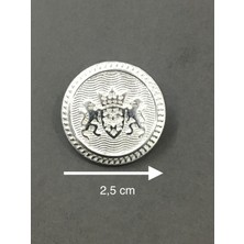 Karan Tuhafiye Trençkot ve Kaban Düğmesi Gümüş Metal 6 Lı Set