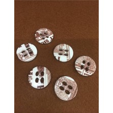 Karan Tuhafiye Italyan Yazı Baskılı Düğme 6 Adet