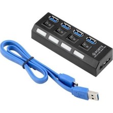 Fully S-8021 4 Port USB 3.0V Anahtarlı Işıklı USB Çoklayıcı