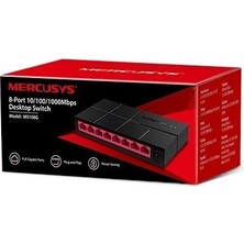 Mercusys MS108G, 8 Port, Gigabit, Yönetilemez, Masaüstü Switch