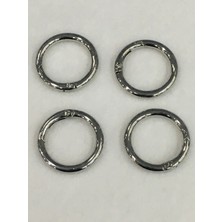 Karan Tuhafiye Çanta Halkası Yuvarlak Yaylı Klips 2,5 cm 4 Lü Set