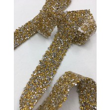 Karan Tuhafiye Ütü ile Yapışan Taş Şerit 1 Metre Gold