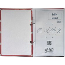 Gesso Notebook Doty Bullet Journal ( Pembe - Puantiyeli - 15X21CM - Düz - Minimal Sayfalar )