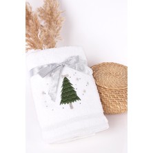 Baveno %100 Pamuk 2'li Çam Ağacı Nakışlı Yılbaşı 50 x 70 Happy New Year El Yüz Havlusu Yeni Yıl