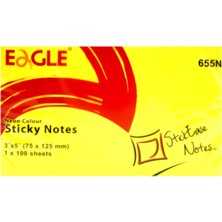 Eagle 75X125 mm Neon Renk Sticky Yapışkanlı Not Kağıdı 100 Yaprak 655N 4 Adet