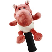 Perfk Golf Club Headcover Protector Sleve Yumuşak Ahşap Sürücü Kafa Kapağı Golfçü Kırmızı Hippopotamus