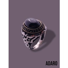 Adaro 925 Ayar Gümüş Erkek Yüzüğü Zirkon Taşlı