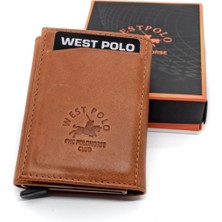 WEST POLO CÜZDAN Hakiki Deri Unisex Mekanizmalı Cüzdan Kartlık